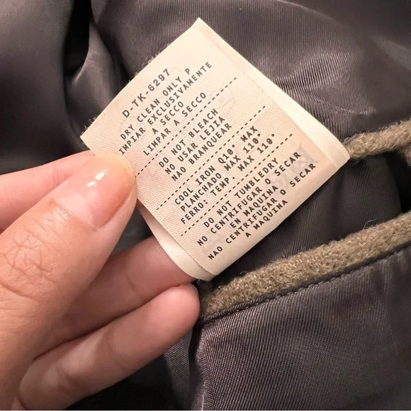 ermenegildo zegna Wool Cashmere Blend Brown Button Front High Collar Coat Large - Picture 8 of 9